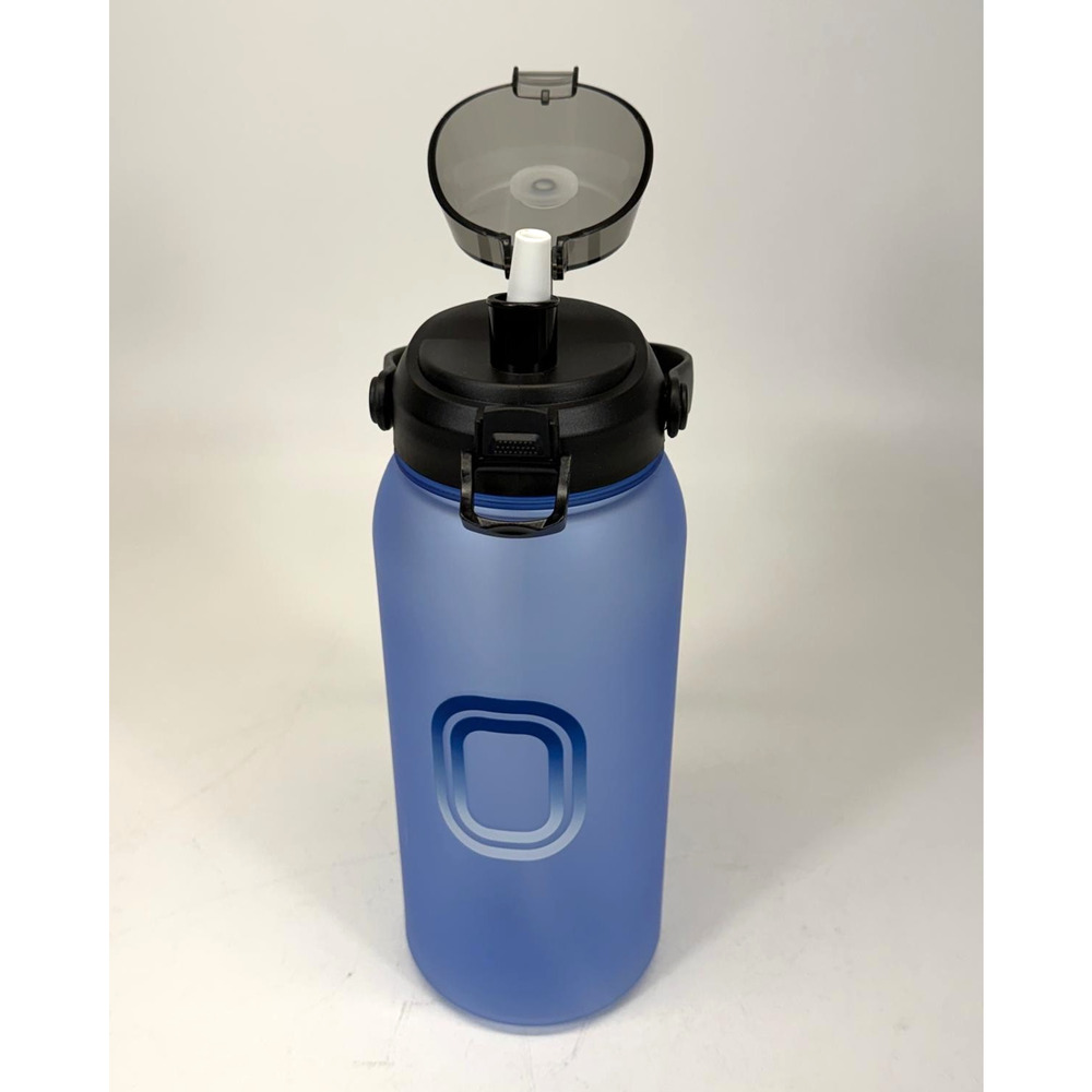 Overtime 12 fl oz Blue Plastic BPA-Free Flip Lock Water Bottle OTPPWJ-12IBLG - Picture 2 of 2